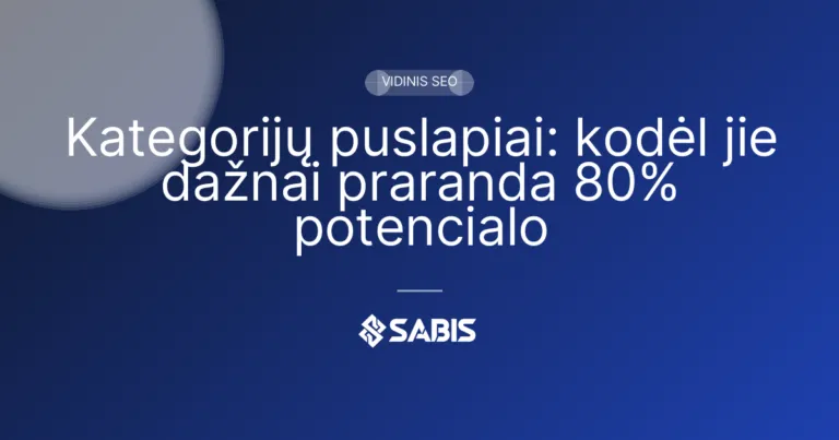Kategorijų puslapiai: kodėl jie dažnai praranda 80% potencialo